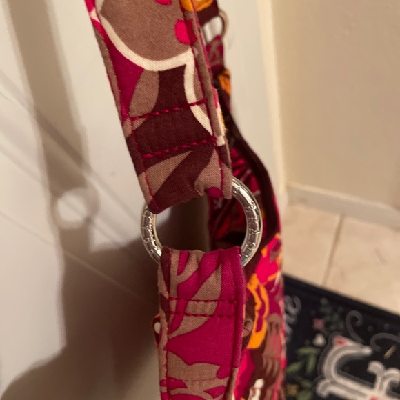 Vera Bradley shoulder purse Lisa B zipper carnaby pink and orange floral - Picture 5 of 8
